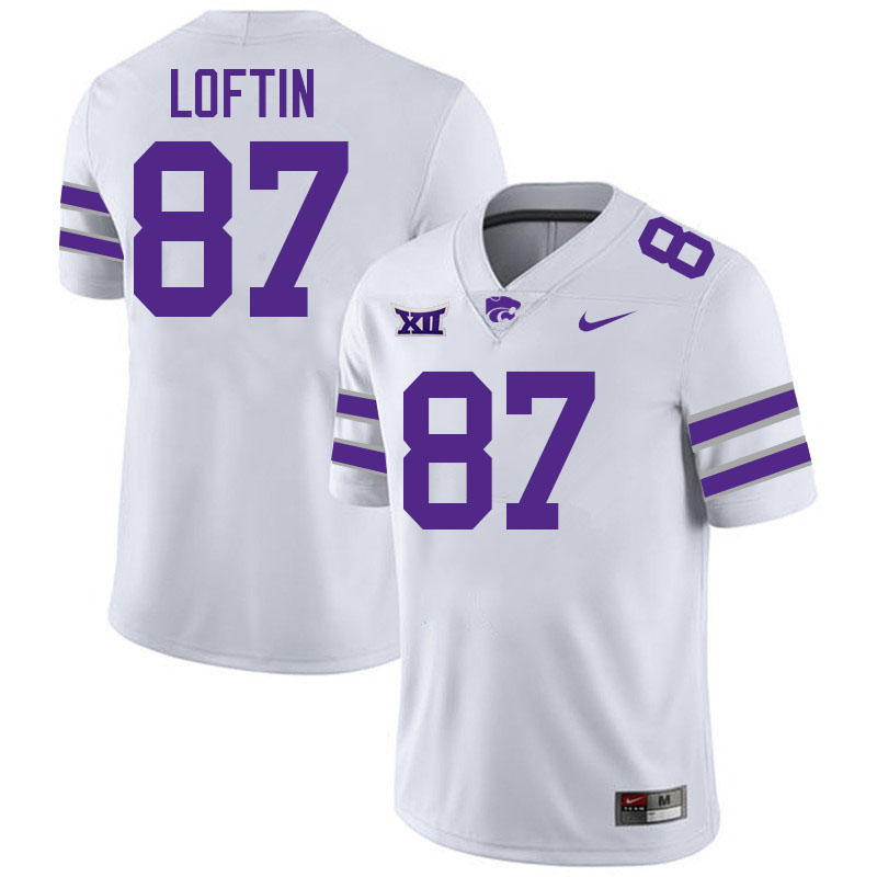 Brayden Loftin Kansas State Jersey,Kansas State Wildcats #87 Brayden Loftin Football Jersey-White
